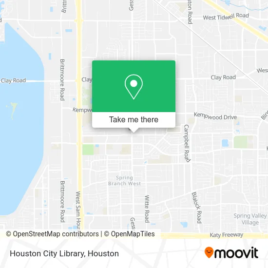Houston City Library map