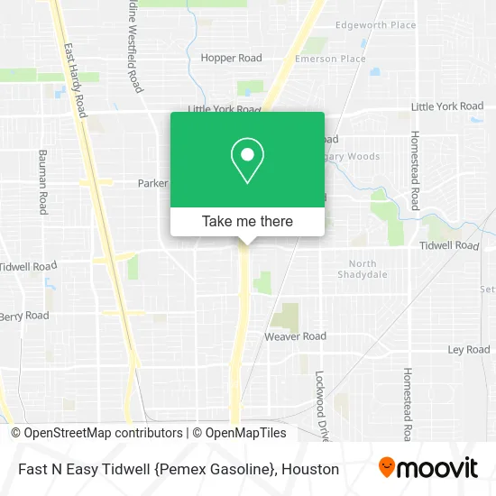 Mapa de Fast N Easy Tidwell {Pemex Gasoline}