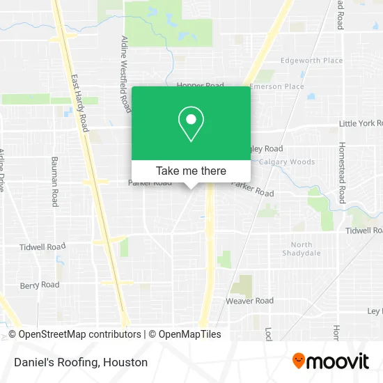 Daniel's Roofing map