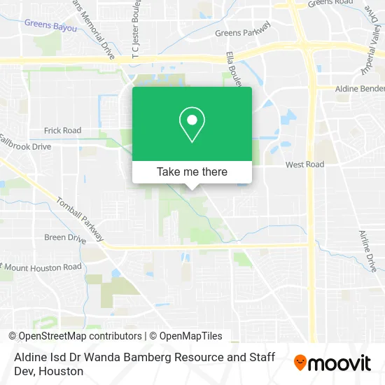 Aldine Isd Dr Wanda Bamberg Resource and Staff Dev map