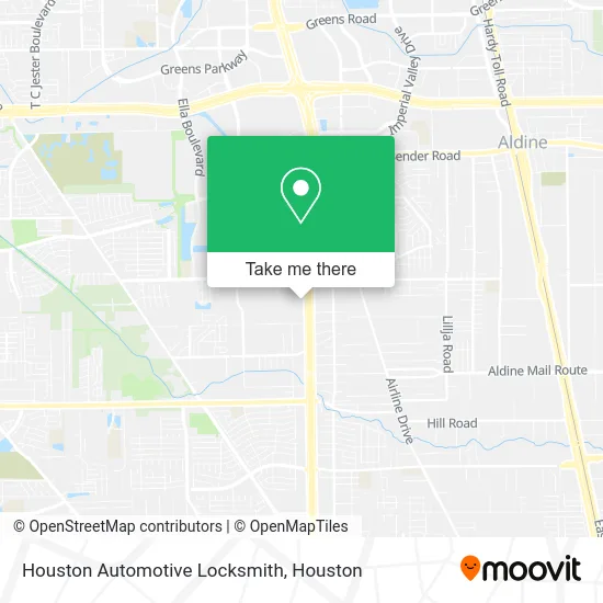 Houston Automotive Locksmith map
