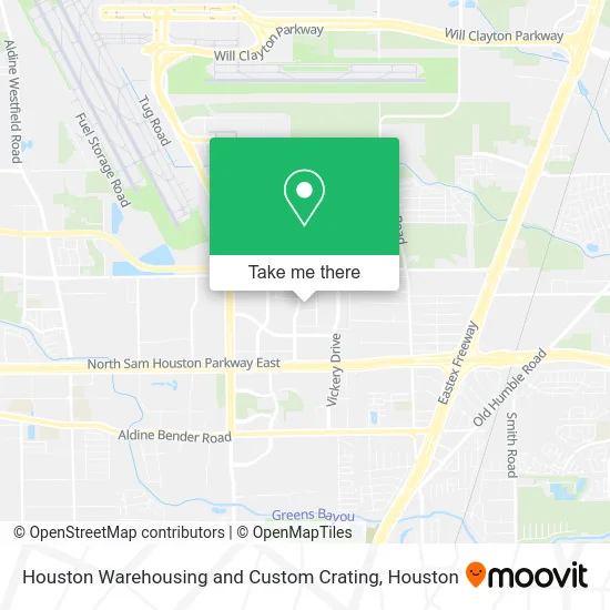 Houston Warehousing and Custom Crating map