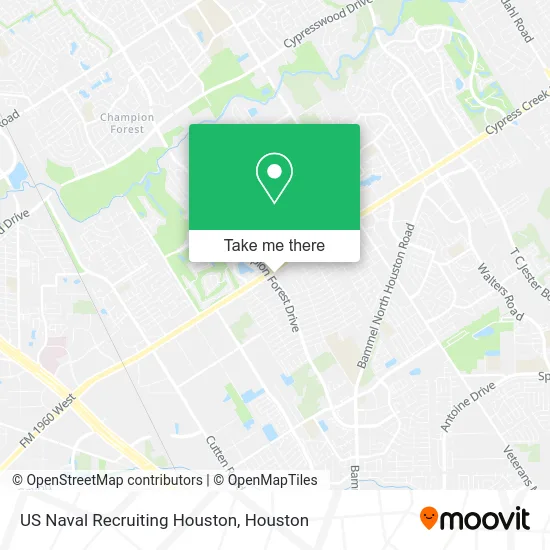 US Naval Recruiting Houston map