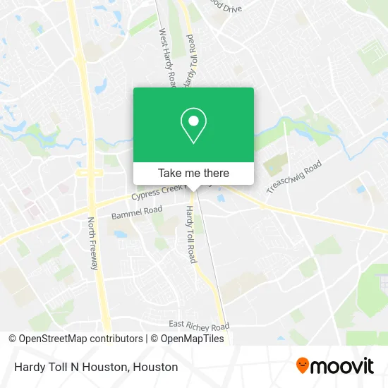 Hardy Toll N Houston map