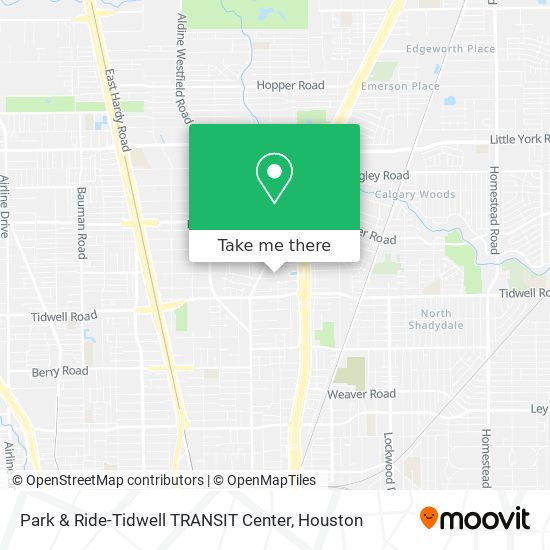 Mapa de Park & Ride-Tidwell TRANSIT Center