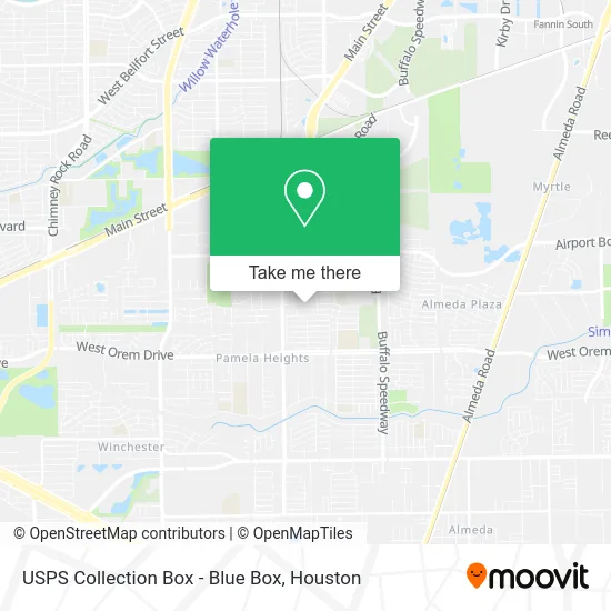 Mapa de USPS Collection Box - Blue Box