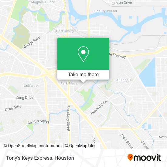 Tony's Keys Express map