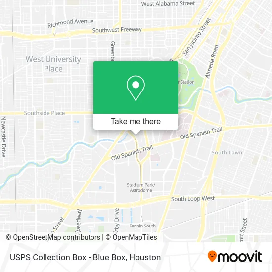 Mapa de USPS Collection Box - Blue Box