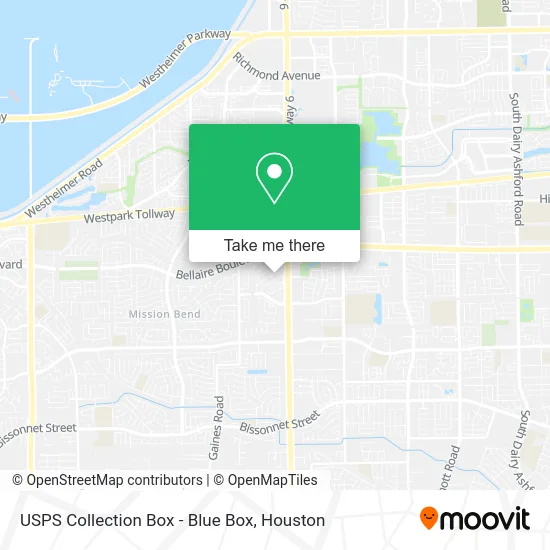 Mapa de USPS Collection Box - Blue Box