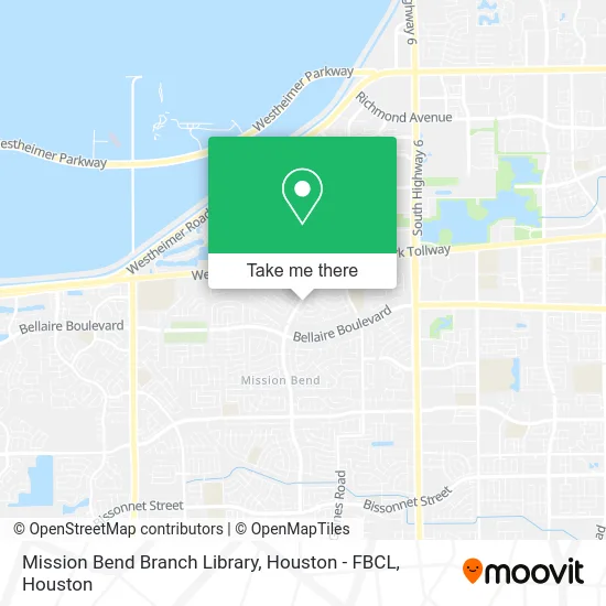 Mapa de Mission Bend Branch Library, Houston - FBCL
