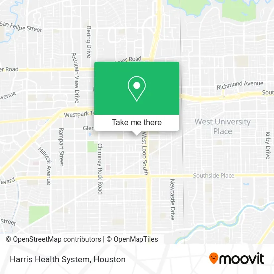 Mapa de Harris Health System