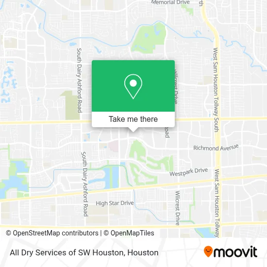 All Dry Services of SW Houston map