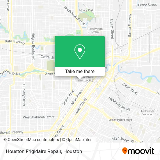 Houston Frigidaire Repair map