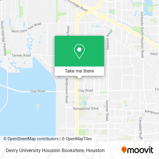 Devry University Houston Bookstore map