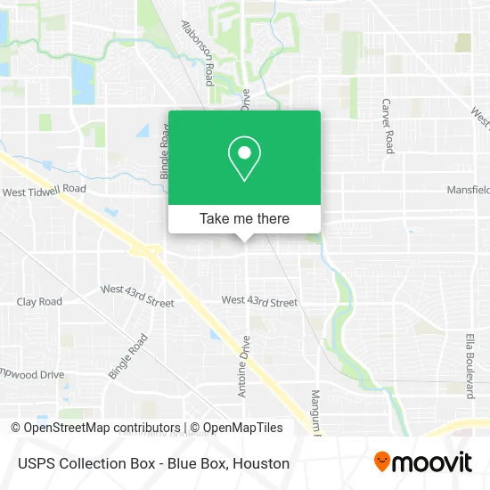 Mapa de USPS Collection Box - Blue Box