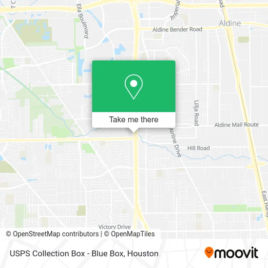 Mapa de USPS Collection Box - Blue Box