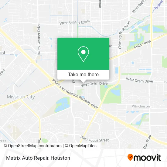 Matrix Auto Repair map