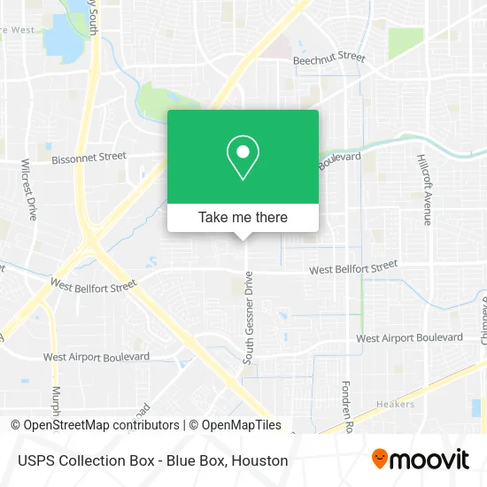 Mapa de USPS Collection Box - Blue Box