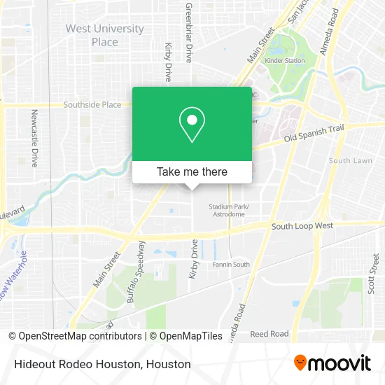 Mapa de Hideout Rodeo Houston