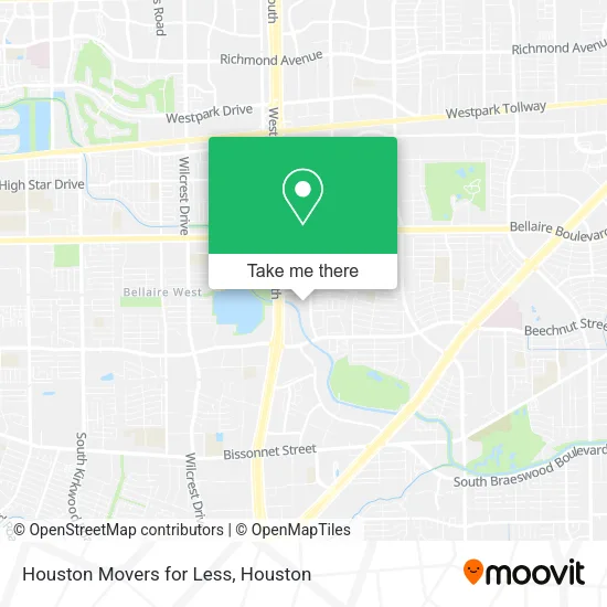 Houston Movers for Less map