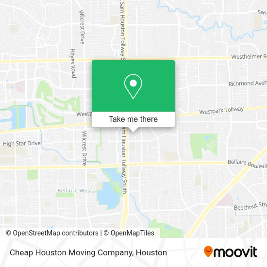 Cheap Houston Moving Company map