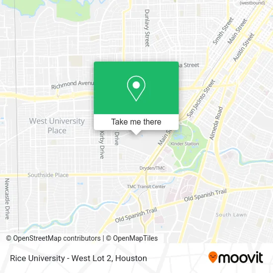 Rice University - West Lot 2 map