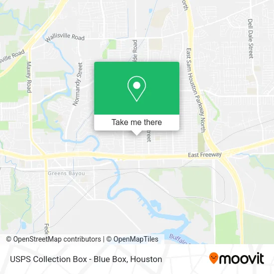 Mapa de USPS Collection Box - Blue Box