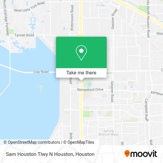 Sam Houston Tlwy N Houston map