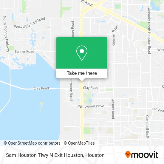 Sam Houston Tlwy N Exit Houston map