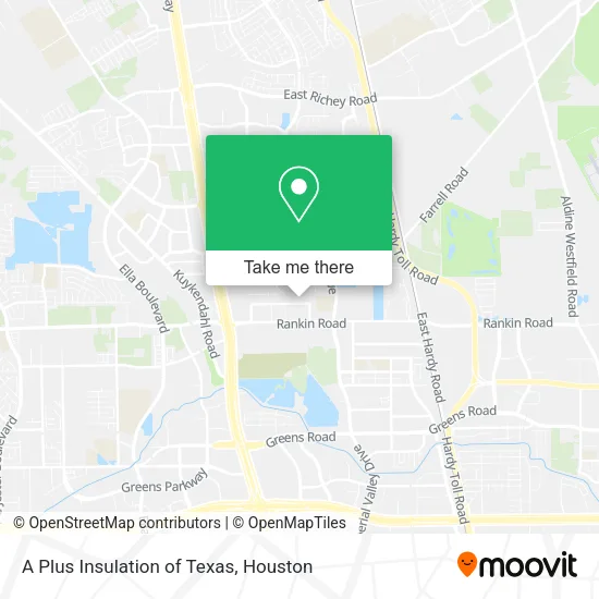 A Plus Insulation of Texas map