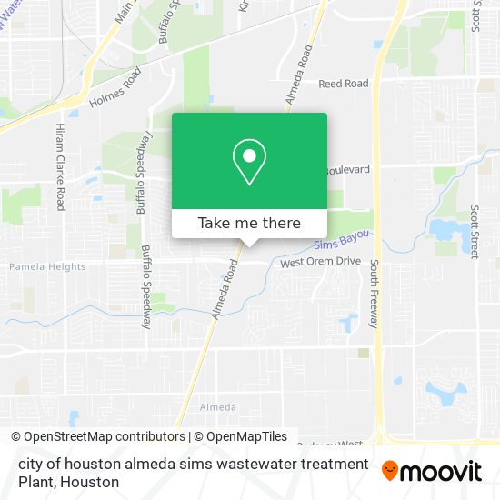 Mapa de city of houston almeda sims wastewater treatment Plant