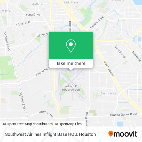Southwest Airlines Inflight Base HOU map
