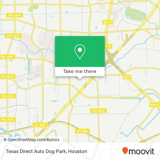 Mapa de Texas Direct Auto Dog Park