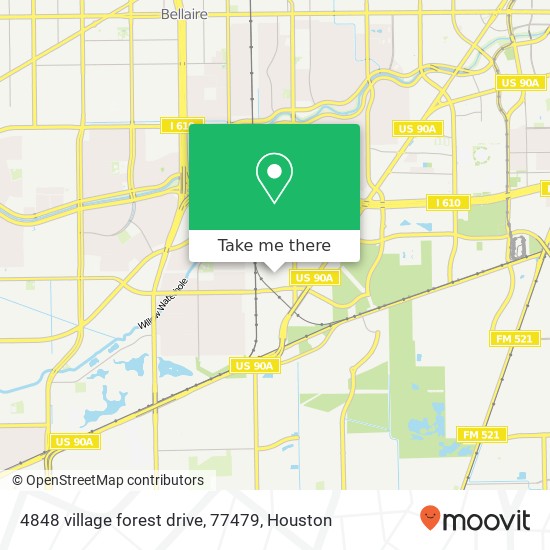 4848 village forest drive, 77479 map