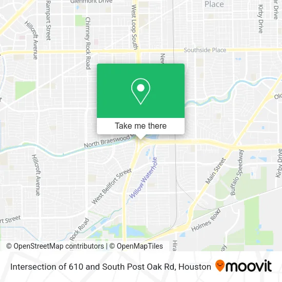 Intersection of 610 and South Post Oak Rd map