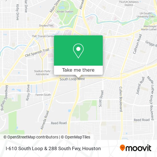 I-610 South Loop & 288 South Fwy map