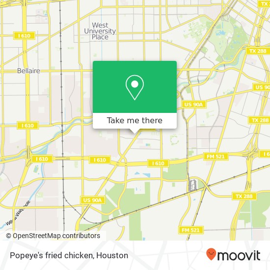 Mapa de Popeye's fried chicken