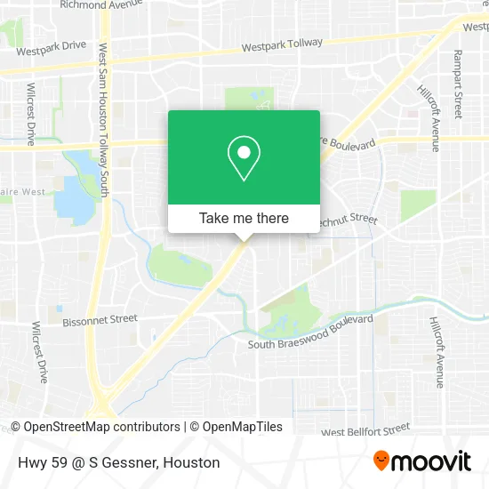 Hwy 59 @ S Gessner map