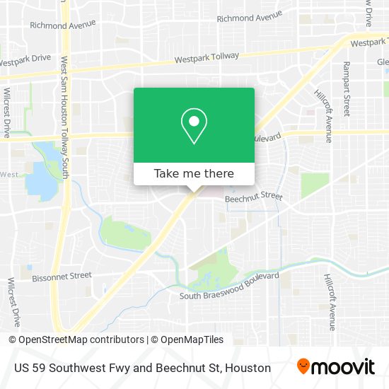 Mapa de US 59 Southwest Fwy and Beechnut St