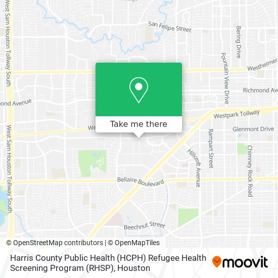 Harris County Public Health (HCPH) Refugee Health Screening Program (RHSP) map