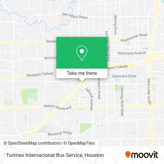 Mapa de Turimex Internacional Bus Service