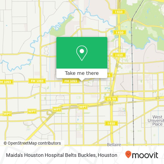 Mapa de Maida's Houston Hospital Belts Buckles