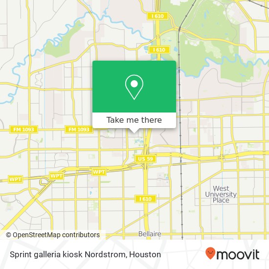 Sprint galleria kiosk Nordstrom map