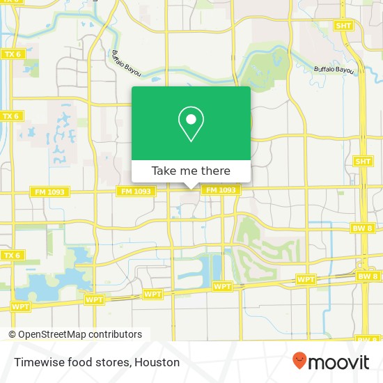 Mapa de Timewise food stores