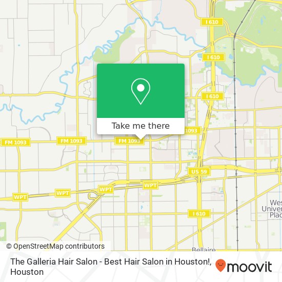 Mapa de The Galleria Hair Salon - Best Hair Salon in Houston!