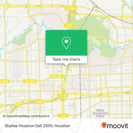 Skyline Houston Deli 2000 map