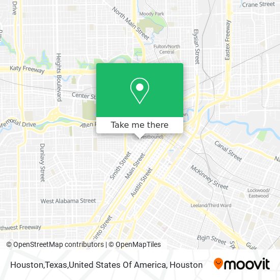 Mapa de Houston,Texas,United States Of America