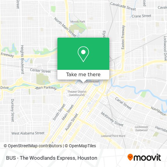 BUS - The Woodlands Express map