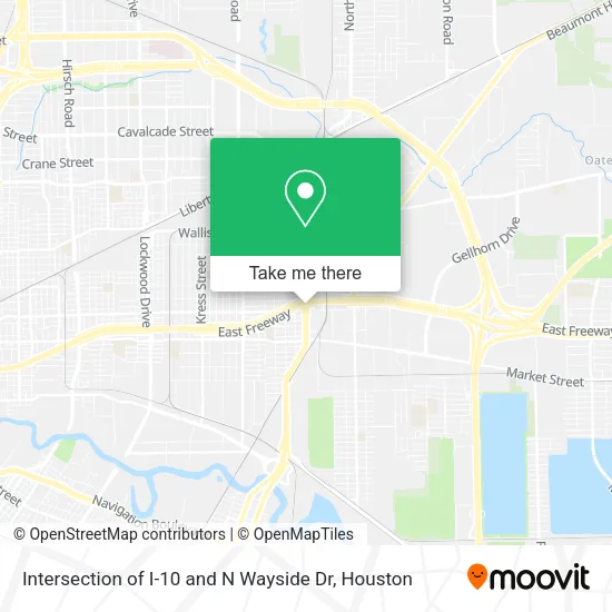 Intersection of I-10 and N Wayside Dr map
