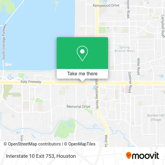Interstate 10 Exit 753 map